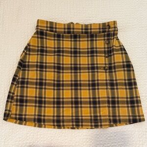 Hollister Yellow Plaid High Rise Skirt | Color: Yellow/Black | Size: Small